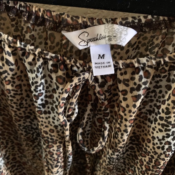 Speechless Leopard Prnt Peasant Long Sleeve Blouse - Picture 8 of 8